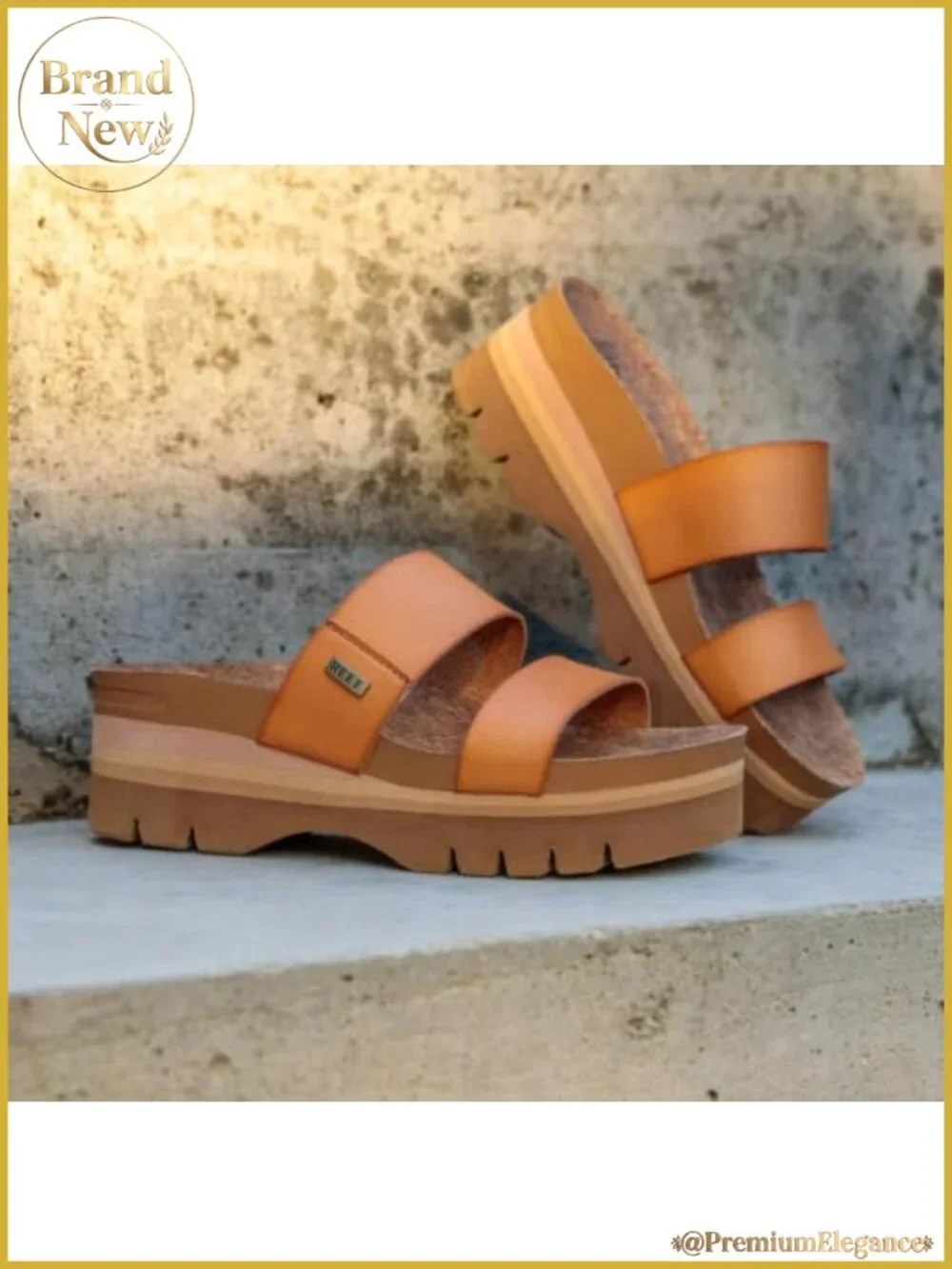 REEF Cushion Vista Higher Vegan Leather Platform Slide Sandal Arch Support